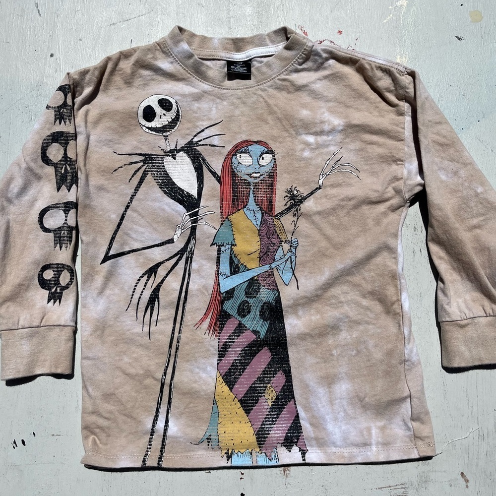Kid's Nightmare Before Christmas T-Shirt Beige Jack Skeleton 6 Collab Film Anime